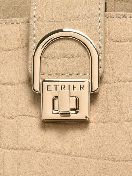 Handtas S Equestre Croco Leder Etrier Beige equestre croco EEQC142S ander zicht 4